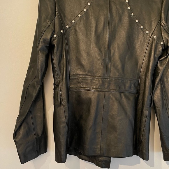 BCBGMAXAZRIA Leather Studded Moto Jacket - Picture 6 of 10
